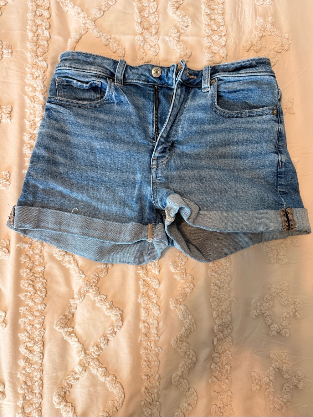 American Eagle Outfitters Light Blue Rolled Cuff Denim Shorts
